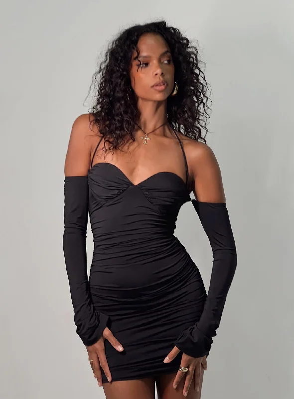 Party dresses for summer with breathable and cooling fabrics -Wyona Mini Dress Black Party dresses for summer with breathable and cooling fabrics -Wyona Mini Dress Black