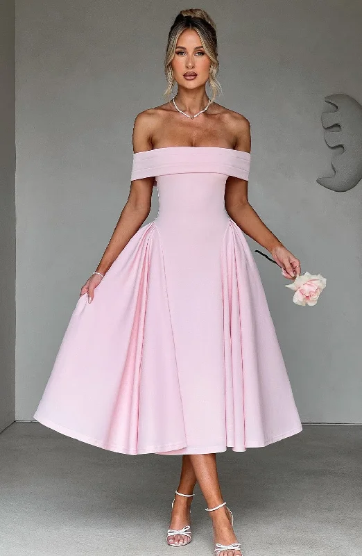 Formal party dresses with sophisticated designs and luxurious fabrics for formal galas and high-end events -Miranda Midi Dress - Blush Formal party dresses with sophisticated designs and luxurious fabrics for formal galas and high-end events -Miranda Midi Dress - Blush