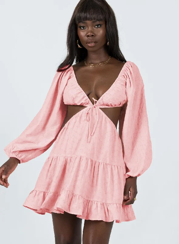 Birthday dresses with metallic colors and sequins for formal parties and special occasions to dazzle and impress -Liloh Long Sleeve Mini Dress Pink Birthday dresses with metallic colors and sequins for formal parties and special occasions to dazzle and impress -Liloh Long Sleeve Mini Dress Pink