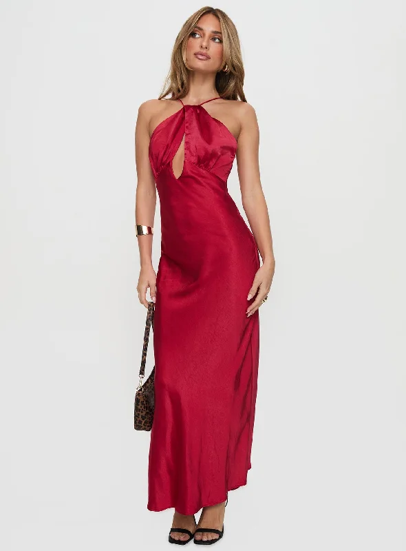 Prom dresses for outdoor events with water-repellent and durable fabrics for durability and reliability -Saja Cut Out Maxi Dress Red Prom dresses for outdoor events with water-repellent and durable fabrics for durability and reliability -Saja Cut Out Maxi Dress Red