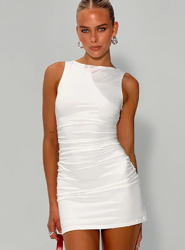 Party dresses with smart health monitoring features and wellness focus for health-conscious individuals -Eklund Mini Dress White Party dresses with smart health monitoring features and wellness focus for health-conscious individuals -Eklund Mini Dress White
