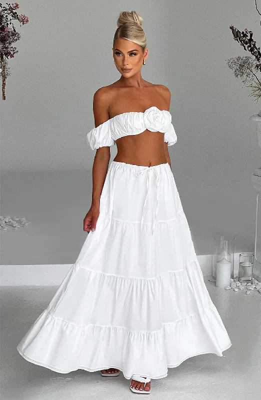 Wedding dresses for winter with satin -Carmen Maxi Skirt - Ivory