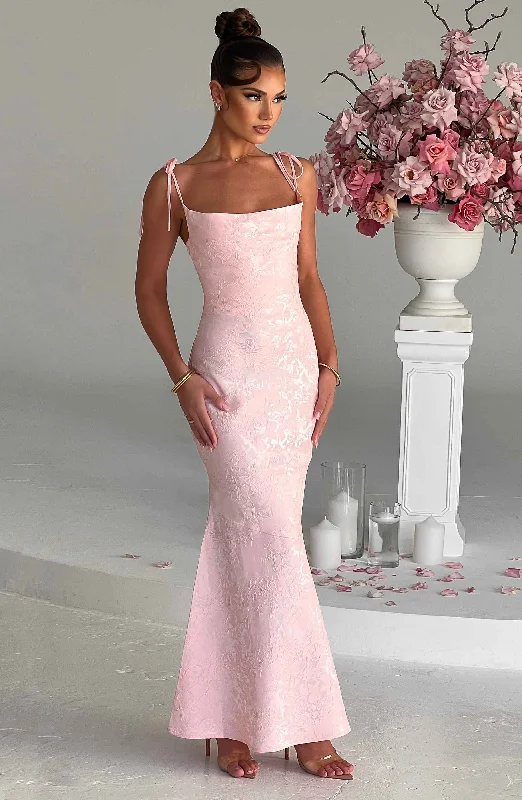 Bridesmaid dress jewelry pairing ideas- -Whitney Maxi Dress - Blush