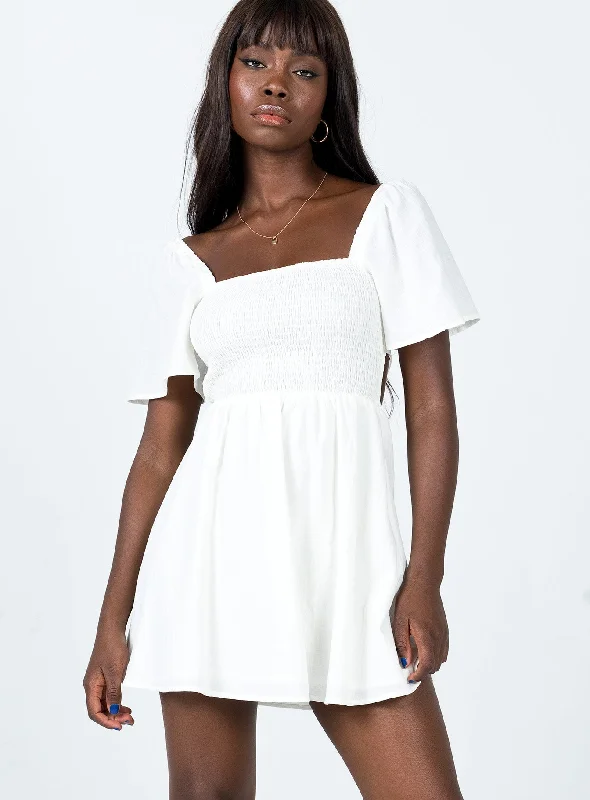 Birthday dresses with detachable trains -Summer Nights Mini Dress White