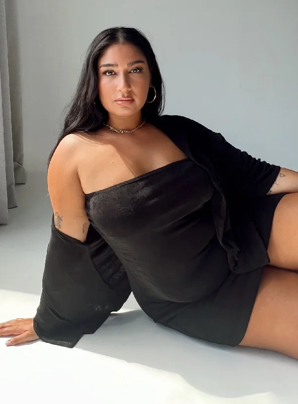 Birthday dresses with metallic accents and glitter for parties and celebrations to shine and impress -Misha Set Black Curve Birthday dresses with metallic accents and glitter for parties and celebrations to shine and impress -Misha Set Black Curve