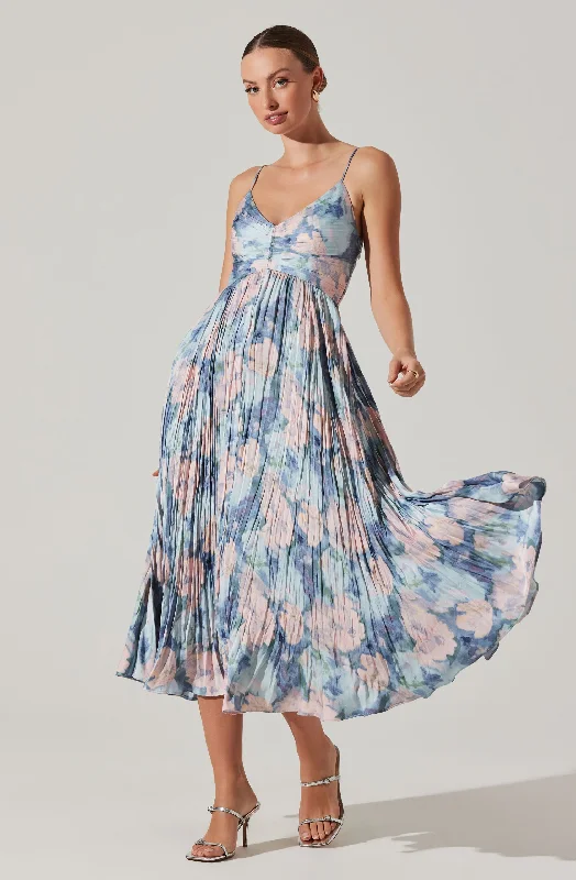 Bridesmaid dresses that complement ivory wedding gowns- -Maeve Pleated Midi Dress