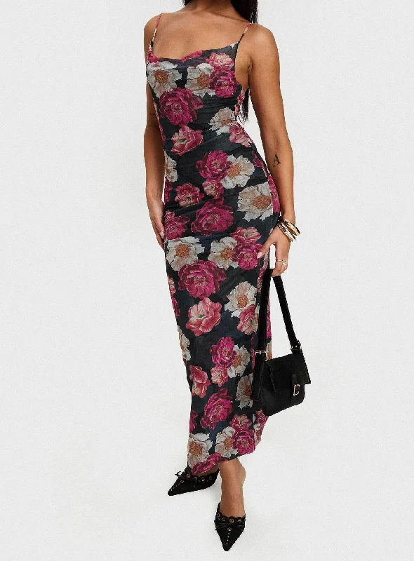 Formal birthday dresses for formal galas with unique cultural influences and traditional styles for cultural heritage -Auley Maxi Dress Multi / Red Floral Formal birthday dresses for formal galas with unique cultural influences and traditional styles for cultural heritage -Auley Maxi Dress Multi / Red Floral