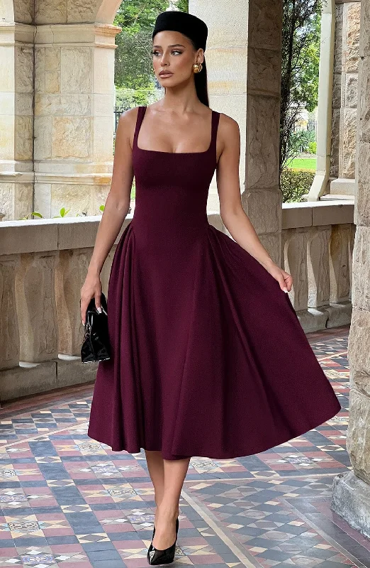 Prom dresses for formal events with sophisticated styles and luxurious fabrics for elegance and refinement -Betty Midi Dress - Cherry Lacquer Prom dresses for formal events with sophisticated styles and luxurious fabrics for elegance and refinement -Betty Midi Dress - Cherry Lacquer
