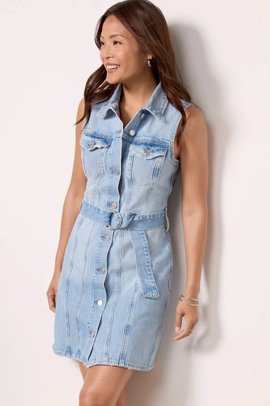 Soft, cotton flowy dresses for summer days - -Wilshire Denim Dress