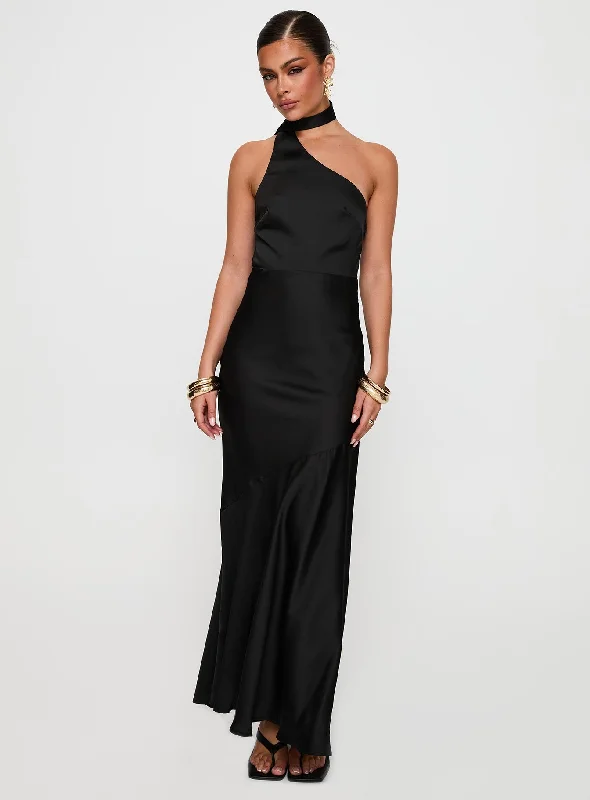 Prom dresses for outdoor activities with durable and water-resistant fabrics for adventure -Elixaire Scarf Maxi Dress Black Prom dresses for outdoor activities with durable and water-resistant fabrics for adventure -Elixaire Scarf Maxi Dress Black
