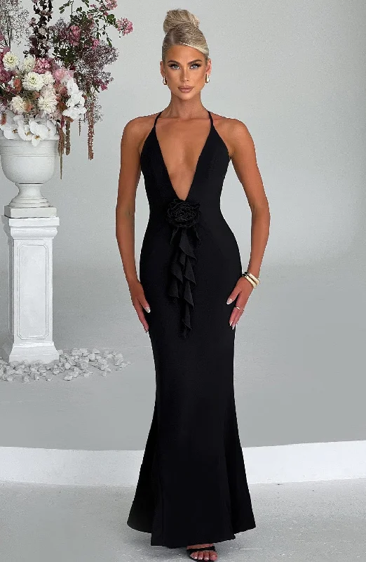 Formal dresses for formal events with smart temperature regulation for optimal comfort and relaxation -Constantina Maxi Dress - Black Formal dresses for formal events with smart temperature regulation for optimal comfort and relaxation -Constantina Maxi Dress - Black