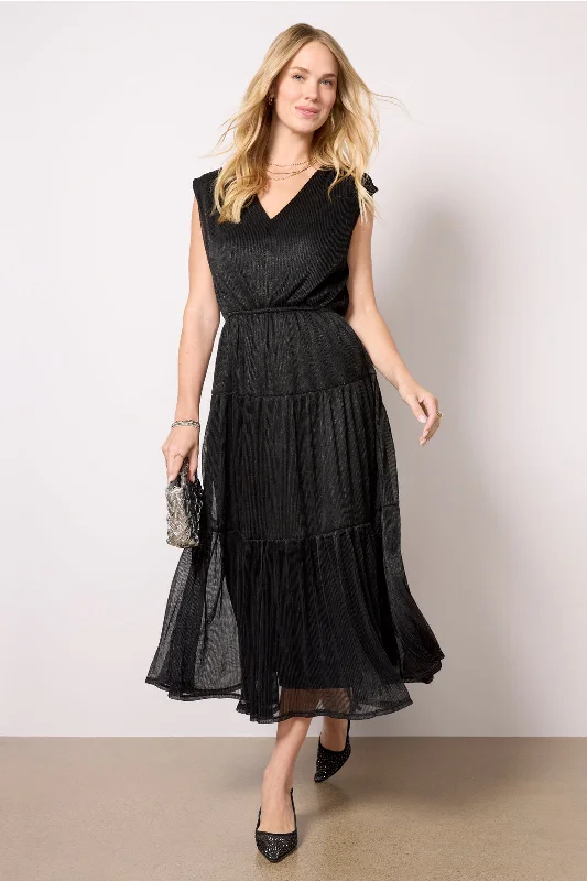 Wedding guest dresses for formal events with a touch of glam- -Gloria Metallic Dress