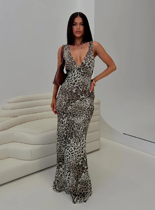 Formal gowns with luxurious fabrics and sophisticated designs for formal events and galas -Nellie Maxi Dress Leopard Formal gowns with luxurious fabrics and sophisticated designs for formal events and galas -Nellie Maxi Dress Leopard
