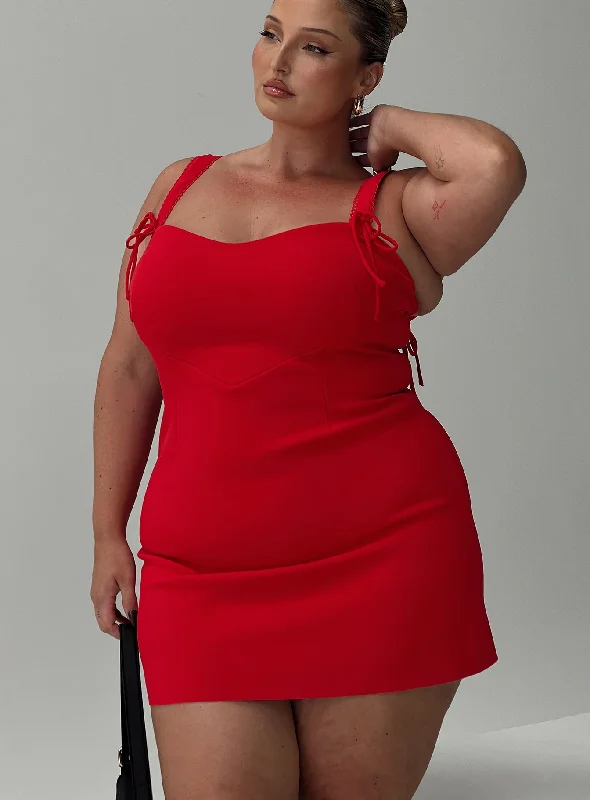 Party dresses with metallic accents and glitter for parties and celebrations to shine and impress -Lovers Quarrel Mini Dress Red Curve Party dresses with metallic accents and glitter for parties and celebrations to shine and impress -Lovers Quarrel Mini Dress Red Curve