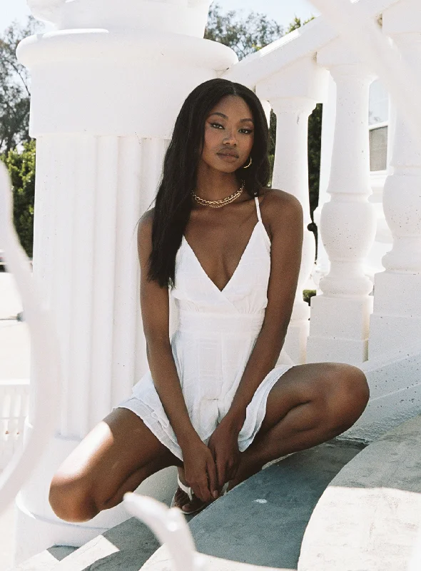 Party dresses for formal galas -Theodora Romper White