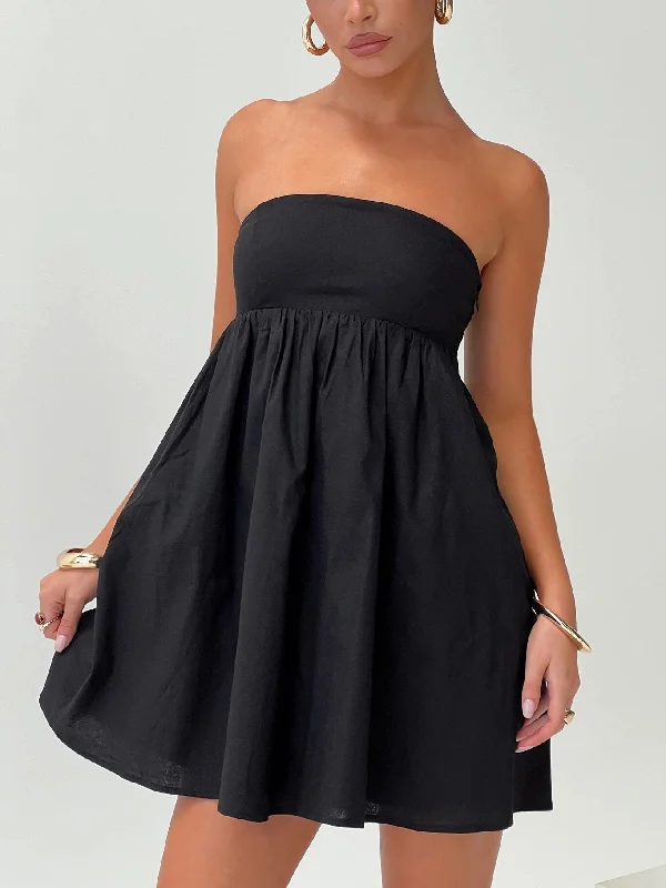 Prom dresses with unique cultural influences and traditional styles for heritage -Osment Strapless Mini Dress Black Prom dresses with unique cultural influences and traditional styles for heritage -Osment Strapless Mini Dress Black