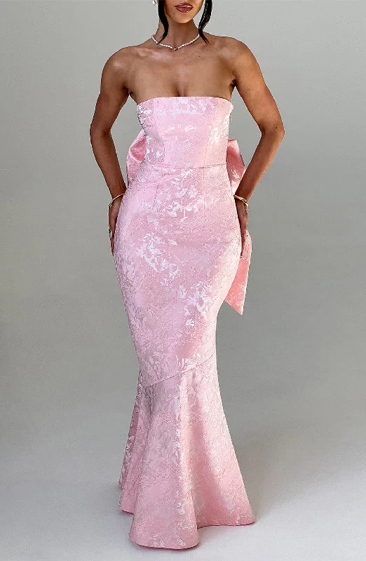 Formal dresses for formal events with detachable trains and sleeves for styling options and flexibility -Felicity Maxi Dress - Blush Formal dresses for formal events with detachable trains and sleeves for styling options and flexibility -Felicity Maxi Dress - Blush