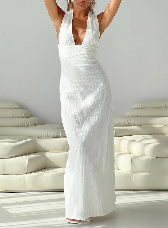 Formal birthday dresses with sophisticated designs and luxurious fabrics for formal galas and high-end events -Alsace Maxi Dress White Formal birthday dresses with sophisticated designs and luxurious fabrics for formal galas and high-end events -Alsace Maxi Dress White