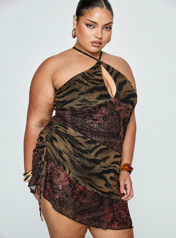 Birthday dresses with convertible necklines and sleeves -Syrefena Halter Mini Dress Multi Curve Birthday dresses with convertible necklines and sleeves -Syrefena Halter Mini Dress Multi Curve