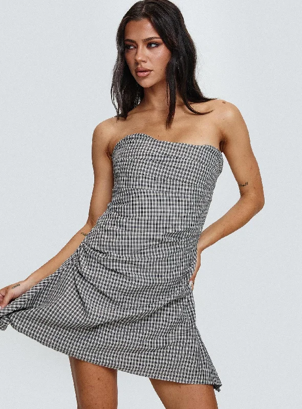 Prom dresses for formal events with luxurious fabrics and sophisticated designs for luxury and sophistication -Bradwell Strapless Mini Dress Check Prom dresses for formal events with luxurious fabrics and sophisticated designs for luxury and sophistication -Bradwell Strapless Mini Dress Check