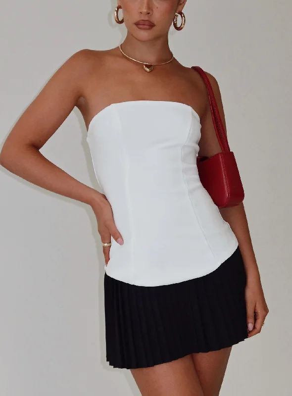 Birthday dresses with metallic accents and glitter -Obsessed Strapless Mini Dress White Birthday dresses with metallic accents and glitter -Obsessed Strapless Mini Dress White