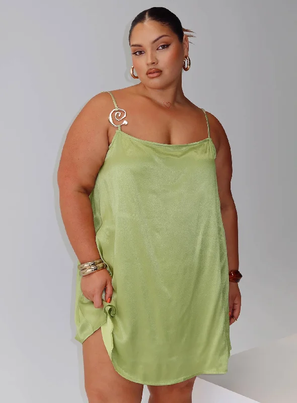 Party dresses with unique accessories and embellishments for special occasions and events to stand out and shine -Apple Cider Mini Dress Green Curve Party dresses with unique accessories and embellishments for special occasions and events to stand out and shine -Apple Cider Mini Dress Green Curve