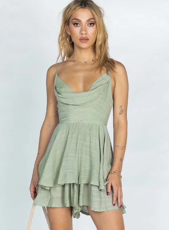 Birthday dresses with unique cultural influences and traditional styles for cultural identity and heritage -Jude Romper Sage Birthday dresses with unique cultural influences and traditional styles for cultural identity and heritage -Jude Romper Sage