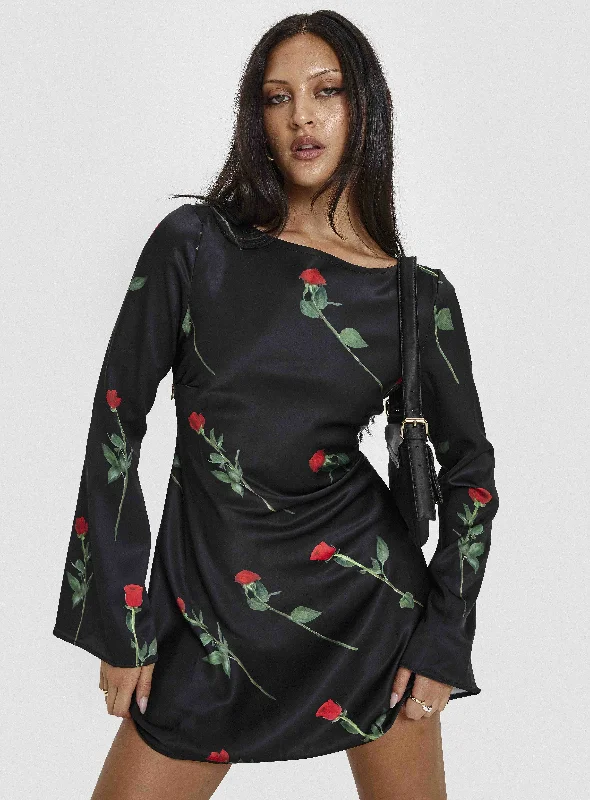 Formal birthday dresses for formal events with classic silhouettes and vintage-inspired accessories for a classic look -Heartfelt Long Sleeve Mini Dress Black Formal birthday dresses for formal events with classic silhouettes and vintage-inspired accessories for a classic look -Heartfelt Long Sleeve Mini Dress Black