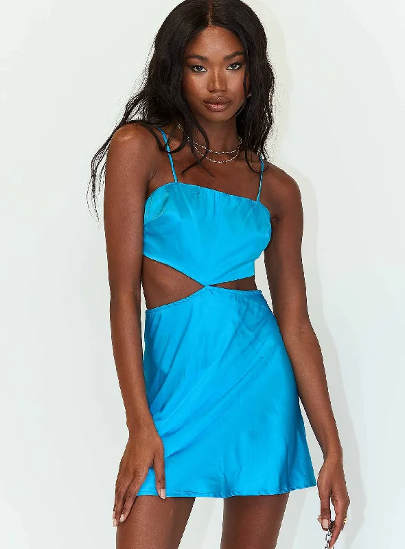 Birthday dresses for formal events with bright colors and metallic accents for a modern and trendy style -Audrey Mini Dress Blue Birthday dresses for formal events with bright colors and metallic accents for a modern and trendy style -Audrey Mini Dress Blue