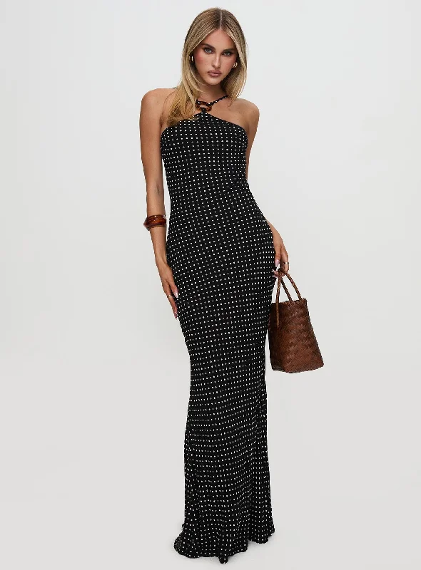 Birthday dresses with unique cultural influences and traditional styles for heritage -Evyn Halter Maxi Dress Polka Dot Birthday dresses with unique cultural influences and traditional styles for heritage -Evyn Halter Maxi Dress Polka Dot