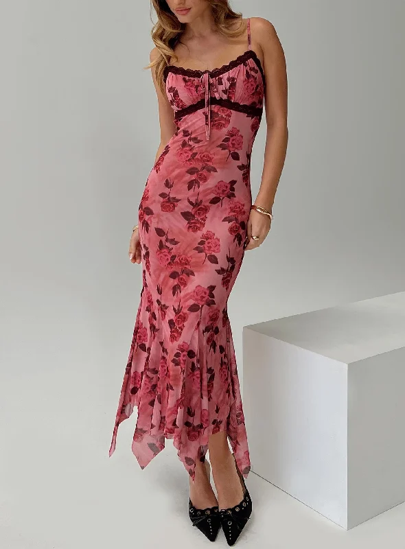 Formal birthday dresses for formal galas with unique cultural influences and traditional styles for cultural heritage -Eirini Maxi Dress Pink Floral Formal birthday dresses for formal galas with unique cultural influences and traditional styles for cultural heritage -Eirini Maxi Dress Pink Floral