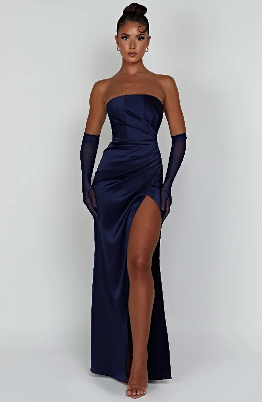 Formal corset dresses with sophisticated designs and luxurious fabrics for formal galas and high-end events -Safiya Maxi Dress - Navy Formal corset dresses with sophisticated designs and luxurious fabrics for formal galas and high-end events -Safiya Maxi Dress - Navy