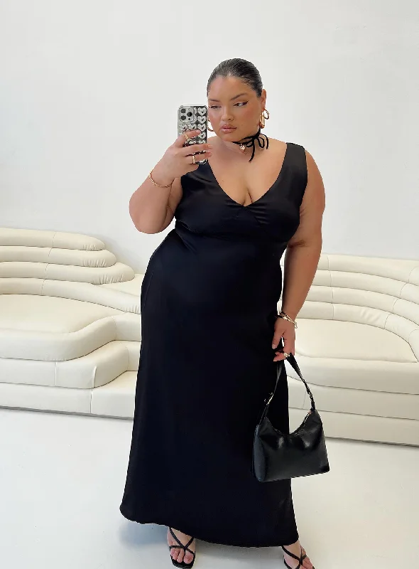 Party dresses for summer with sun protection -Lynsey Midi Dress Black Curve