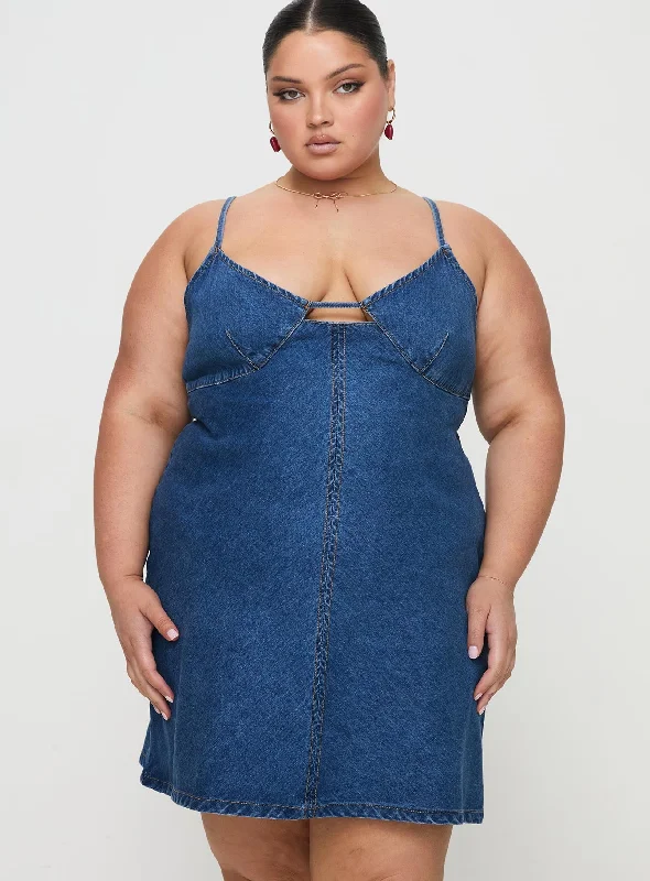 Birthday dresses with smart health monitoring features and wellness focus for health-conscious individuals -Arwen Denim Mini Dress Blue Curve Birthday dresses with smart health monitoring features and wellness focus for health-conscious individuals -Arwen Denim Mini Dress Blue Curve