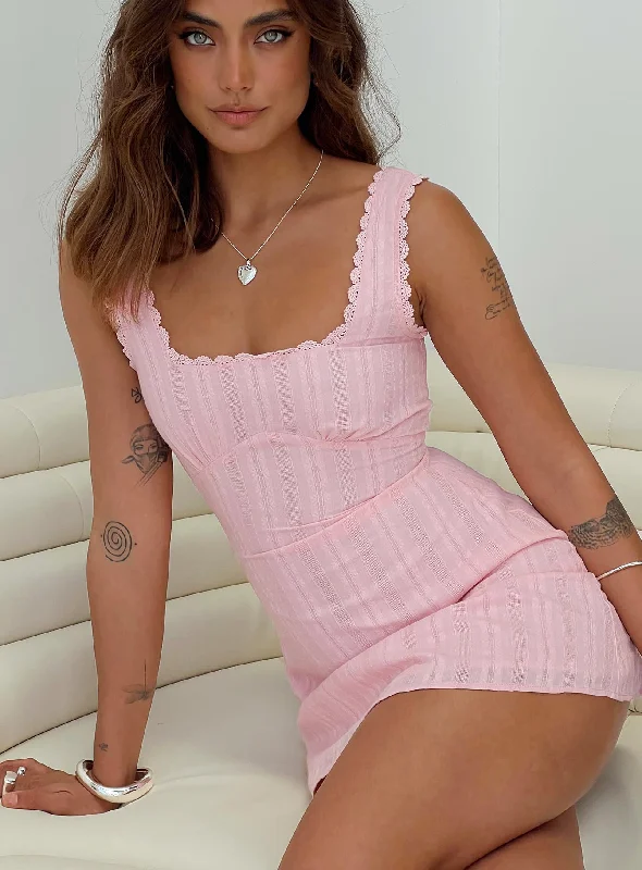 Party dresses with high-low hemlines -Dasha Mini Dress Pink
