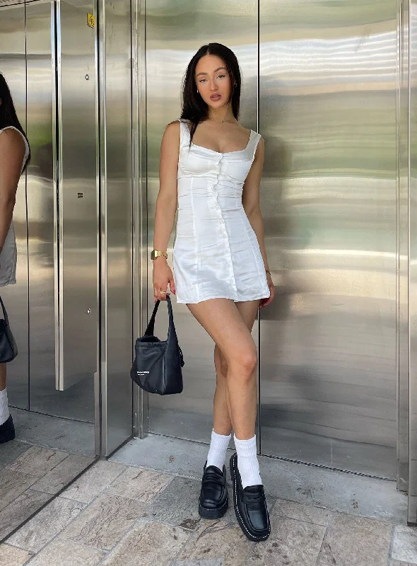 Formal party dresses with luxurious fabrics and sophisticated designs for formal events and galas -Marcel Mini Dress White Formal party dresses with luxurious fabrics and sophisticated designs for formal events and galas -Marcel Mini Dress White