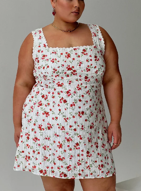 Party dresses with smart health monitoring features -Dasha Mini Dress White Floral Curve Party dresses with smart health monitoring features -Dasha Mini Dress White Floral Curve