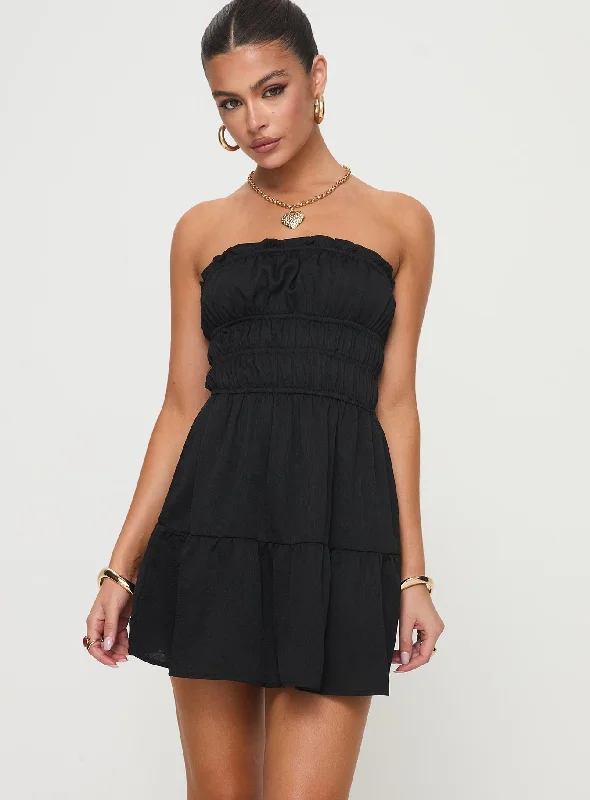 Prom dresses with personalized initials and messages for a personal touch -Joie Strapless Mini Dress Black