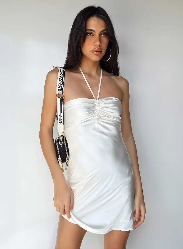 Formal party dresses for formal events with classic silhouettes and vintage-inspired accessories for a classic and elegant look -Desmond Mini Dress White Formal party dresses for formal events with classic silhouettes and vintage-inspired accessories for a classic and elegant look -Desmond Mini Dress White