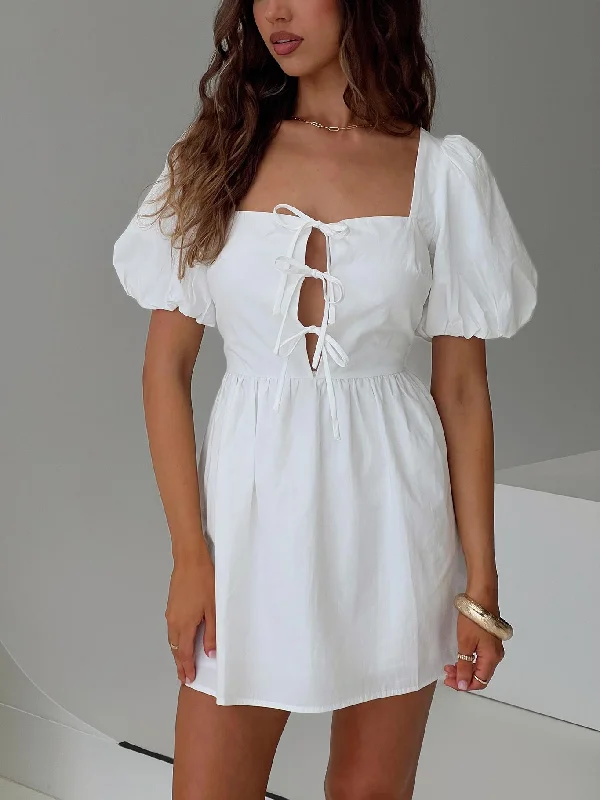 Birthday dresses with smart health monitoring features and wellness focus for health-conscious individuals -Kreamy Mini Dress White Birthday dresses with smart health monitoring features and wellness focus for health-conscious individuals -Kreamy Mini Dress White