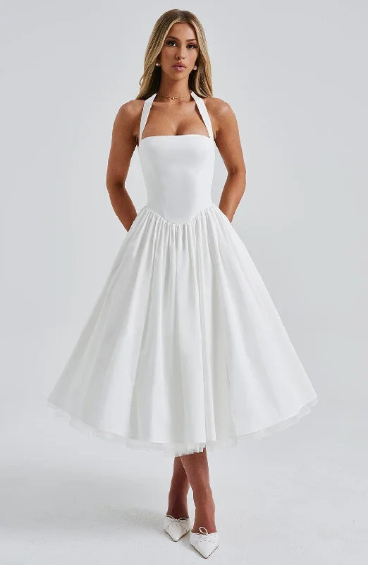 Prom dresses with metallic colors and sequins for formal parties and special occasions to dazzle -Cressida Midi Dress - Ivory Prom dresses with metallic colors and sequins for formal parties and special occasions to dazzle -Cressida Midi Dress - Ivory