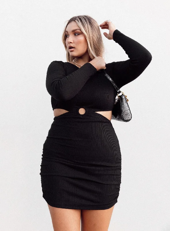 Birthday dresses for special occasions with custom designs and embroidery for exclusivity and uniqueness -Orani Long Sleeve Mini Dress Black Birthday dresses for special occasions with custom designs and embroidery for exclusivity and uniqueness -Orani Long Sleeve Mini Dress Black