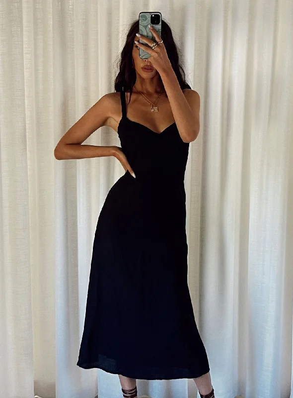 Birthday dresses for formal events with convertible sleeves and necklines for flexibility and style versatility -Georgia Midi Dress Black Birthday dresses for formal events with convertible sleeves and necklines for flexibility and style versatility -Georgia Midi Dress Black