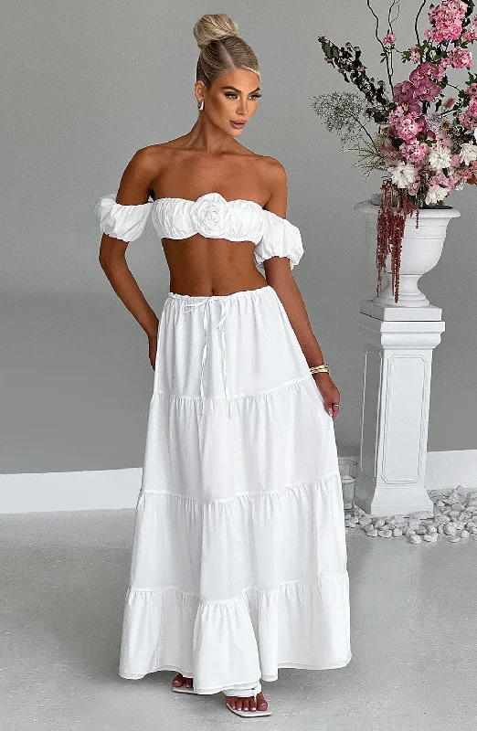Wedding dresses with cathedral trains and lace -Carmen Top - Ivory