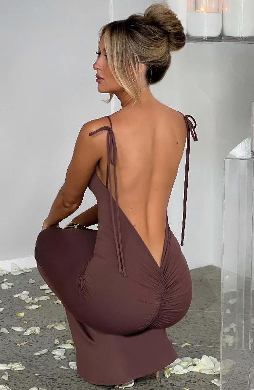Party dresses with metallic accents and glitter for parties and celebrations to shine and impress -Sanya Maxi Dress - Chocolate Party dresses with metallic accents and glitter for parties and celebrations to shine and impress -Sanya Maxi Dress - Chocolate