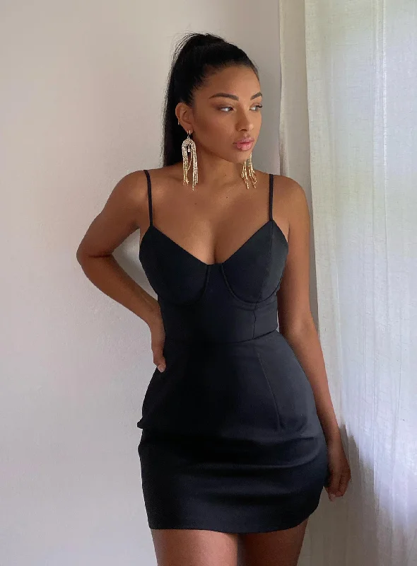 Corset dresses for formal events with floral patterns and pastel colors for a fresh look -Novella Mini Dress Black Corset dresses for formal events with floral patterns and pastel colors for a fresh look -Novella Mini Dress Black