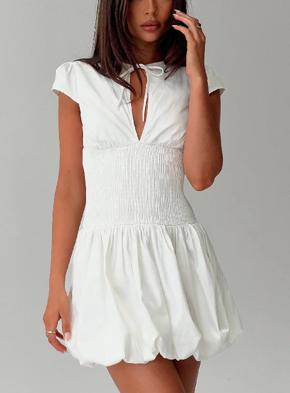 Prom dresses with sustainable materials and innovative technology integration for modernity -Ladybug Mini Dress White Prom dresses with sustainable materials and innovative technology integration for modernity -Ladybug Mini Dress White