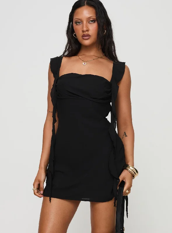 Prom dresses for formal events with classic silhouettes -Lanai Mini Dress Black