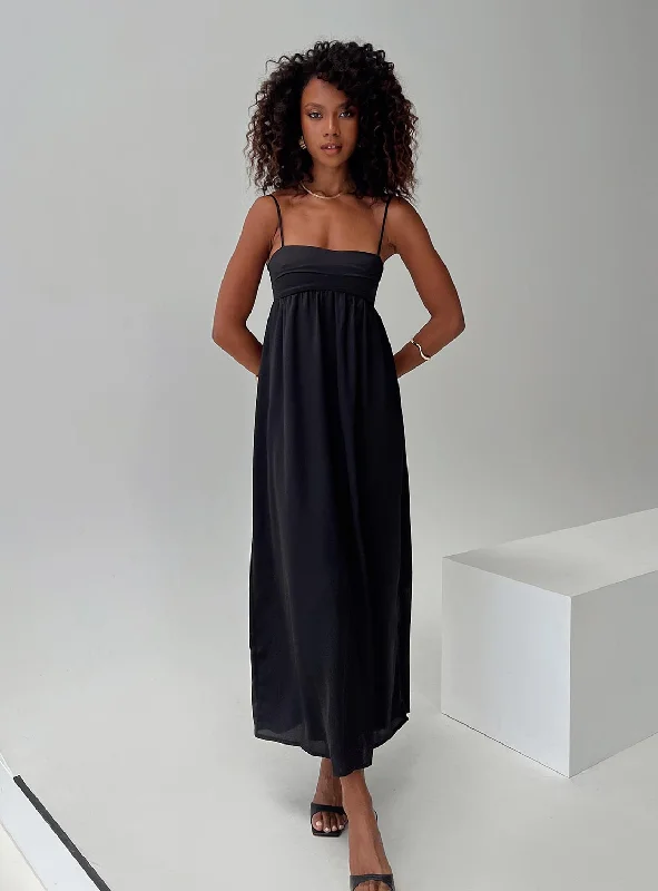 Final checks for polished wedding guest appearances- -Ortega Maxi Dress Black