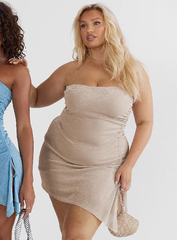 Corset dresses for summer with breathable and cooling fabrics for comfort and relaxation -Donelli Mini Dress Champagne Curve Corset dresses for summer with breathable and cooling fabrics for comfort and relaxation -Donelli Mini Dress Champagne Curve
